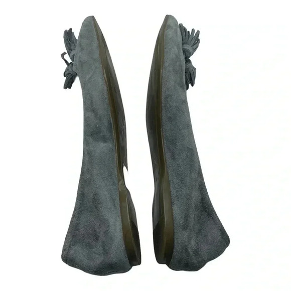 J. Crew Lottie tassel grey suede pointed toe ballet flats balletcore size 6.5 - Picture 5 of 7